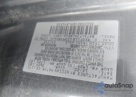 2021 Nissan Versa Sv Xtronic Cvt from USA, damaged, VIN 3N1CN8EV8ML846535